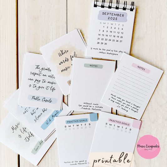 Mini Calendar and Stationery Set Printable