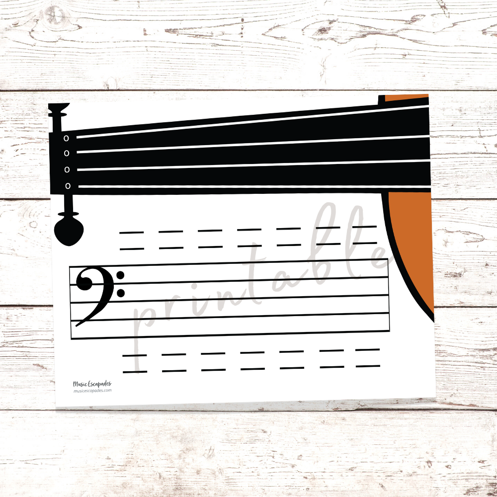 Printable Violin/Viola/Cello Fingerboard and Staff