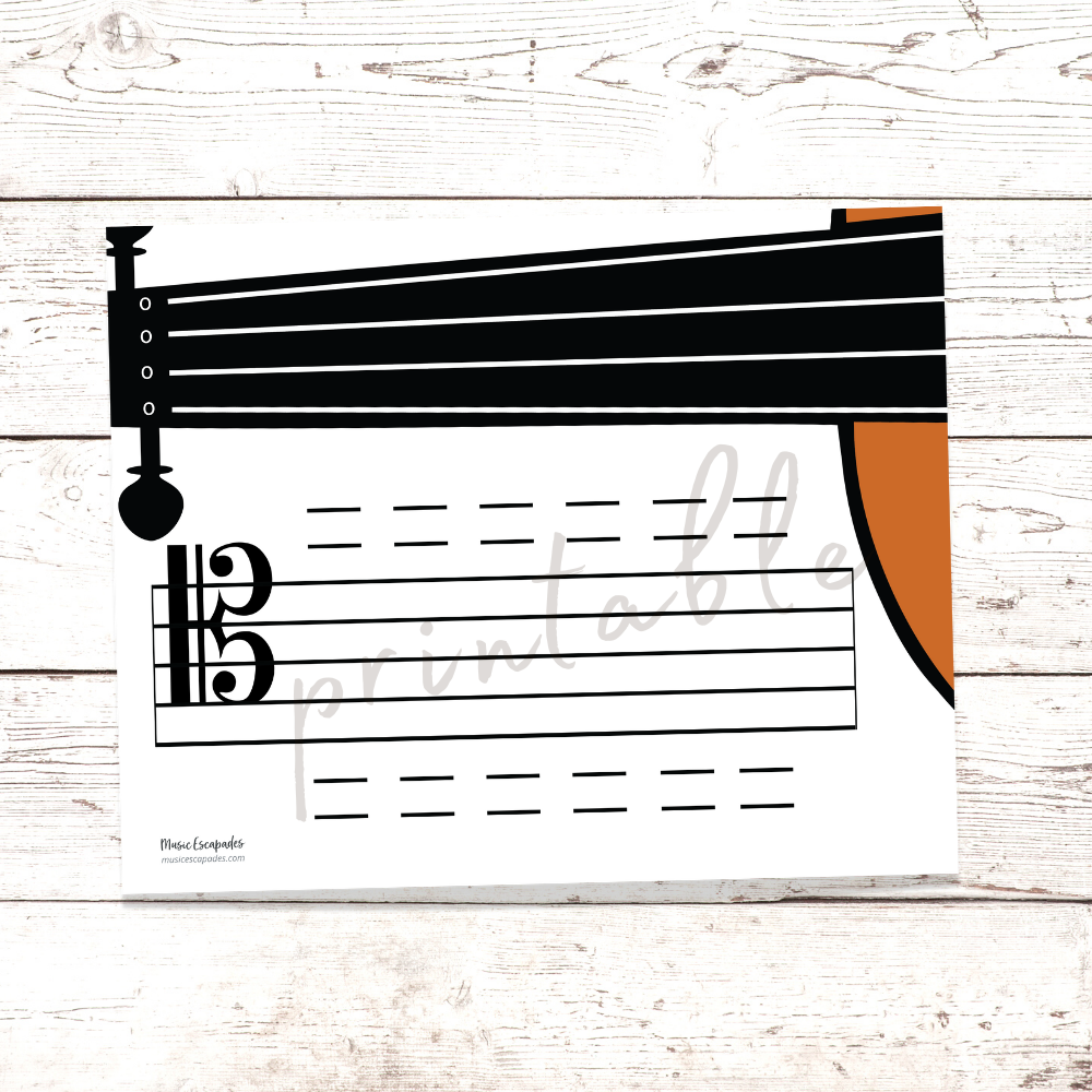 Printable Violin/Viola/Cello Fingerboard and Staff