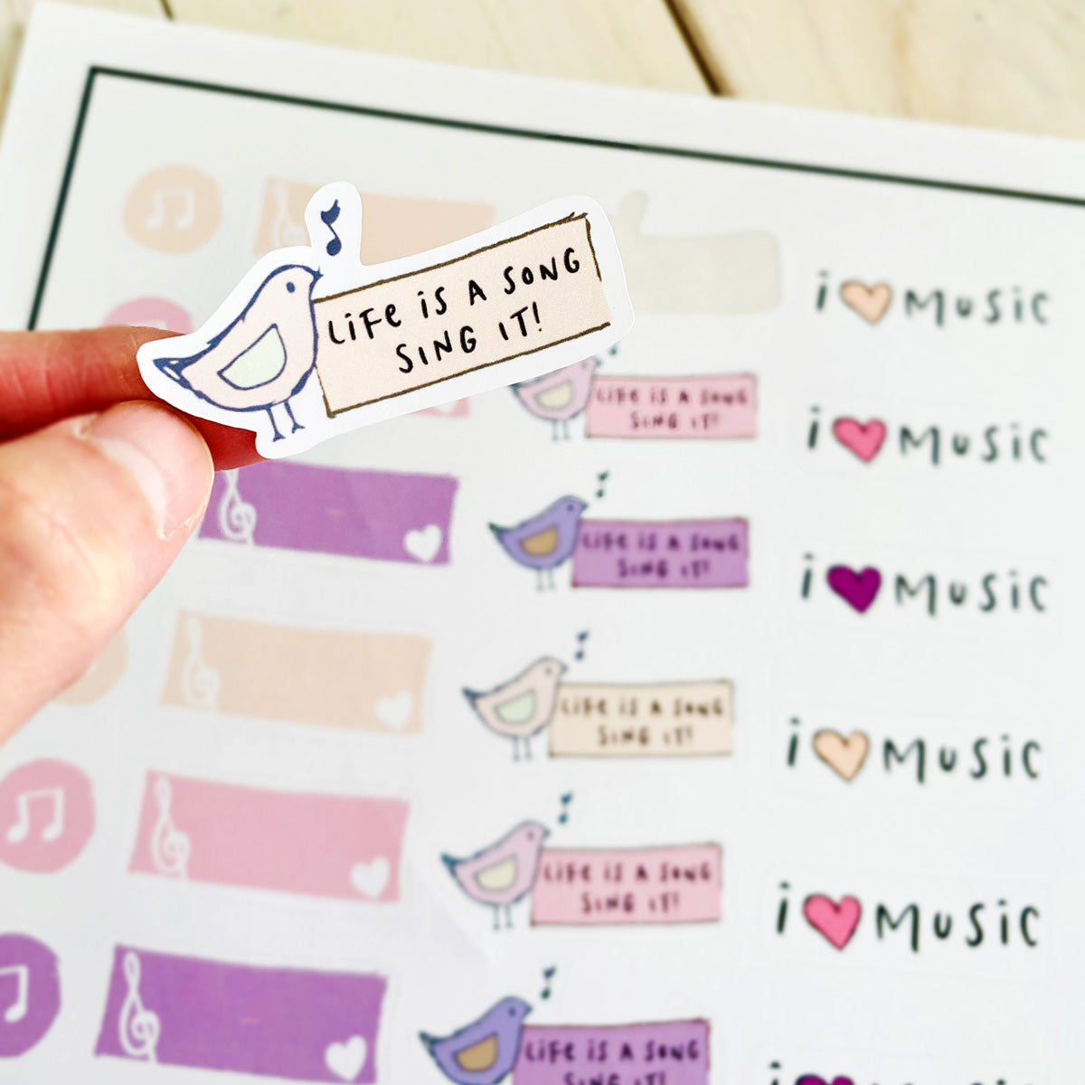 i LOVE Music Print & Cut Stickers