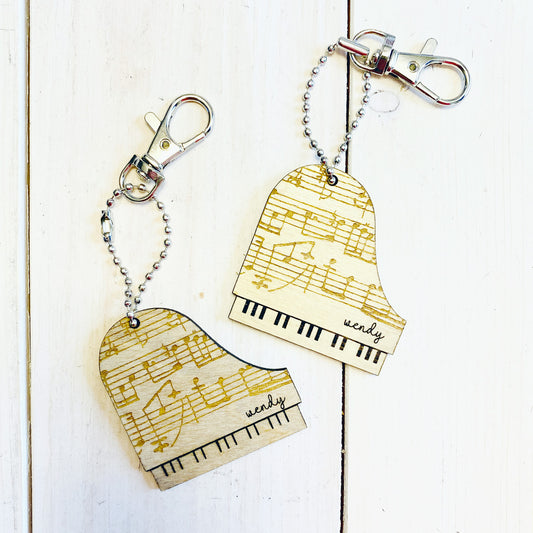 Personalized Keychain (Music Notes Design)