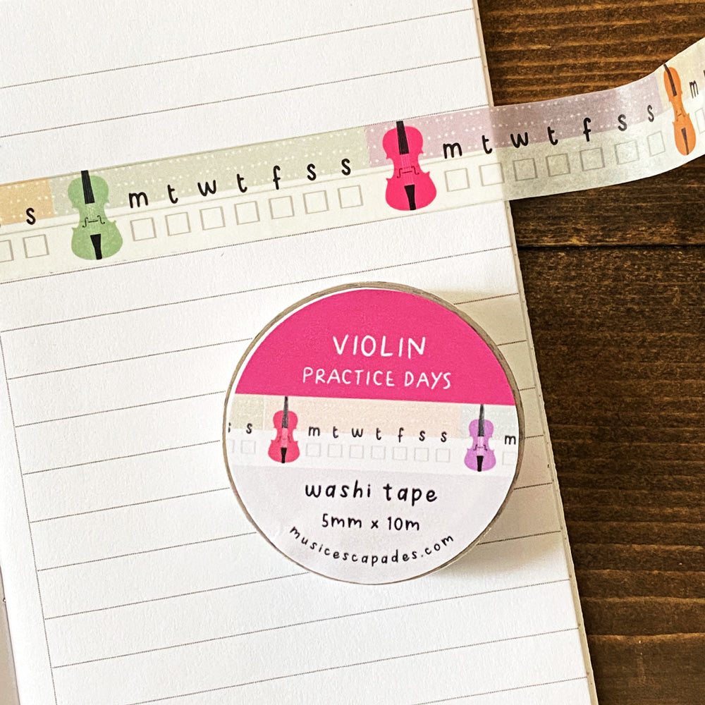 Violin Practice Days Washi Tape