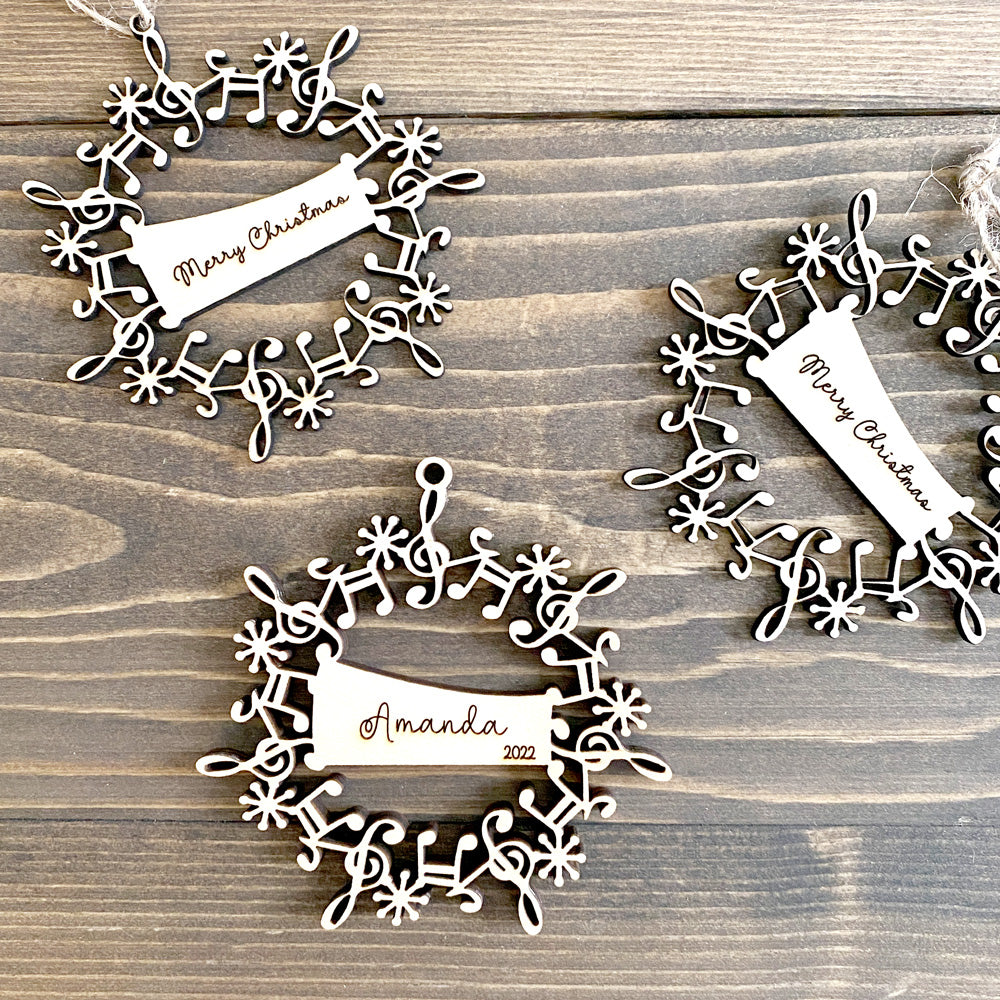 Personalized Musical Wreath Ornament