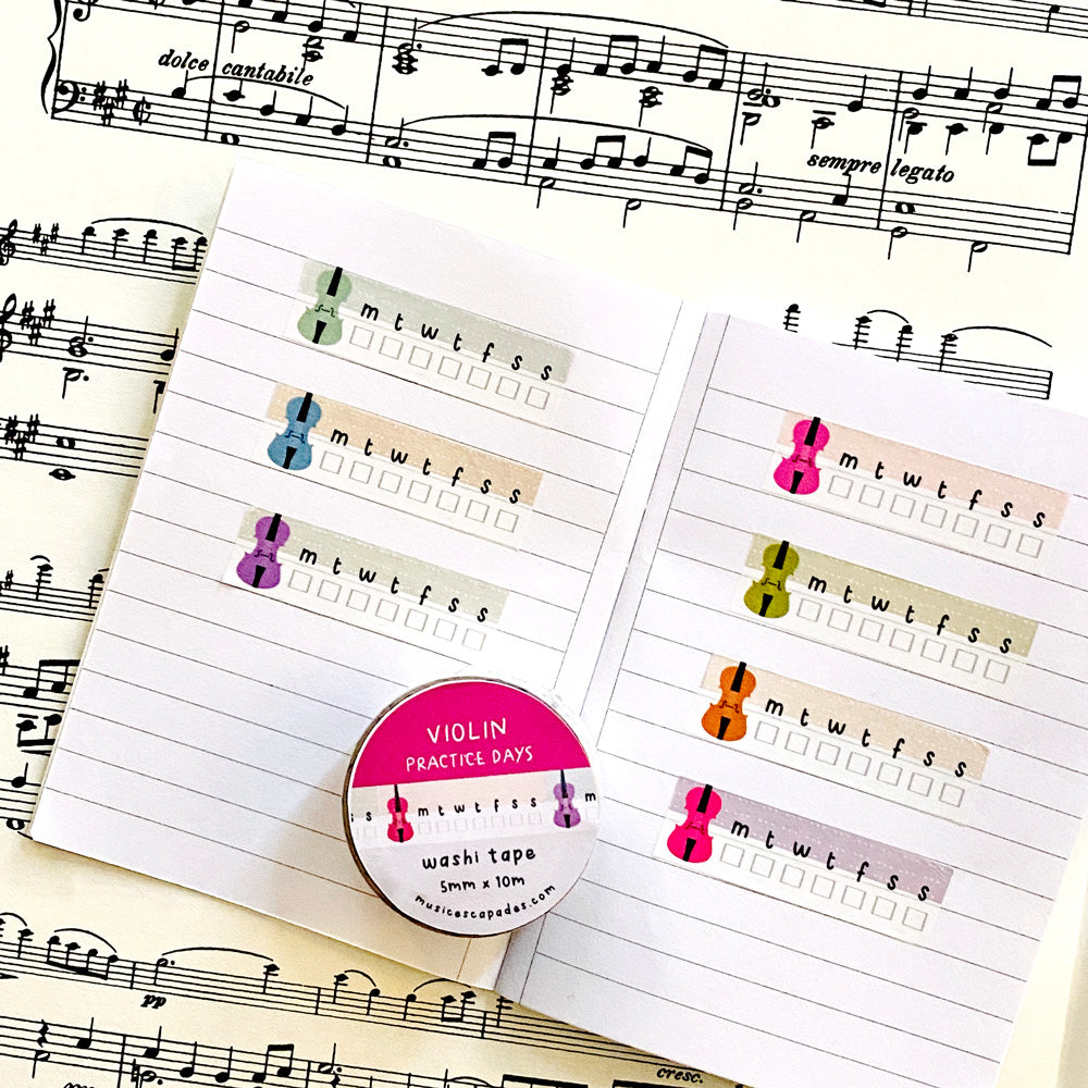 Violin Practice Days Washi Tape