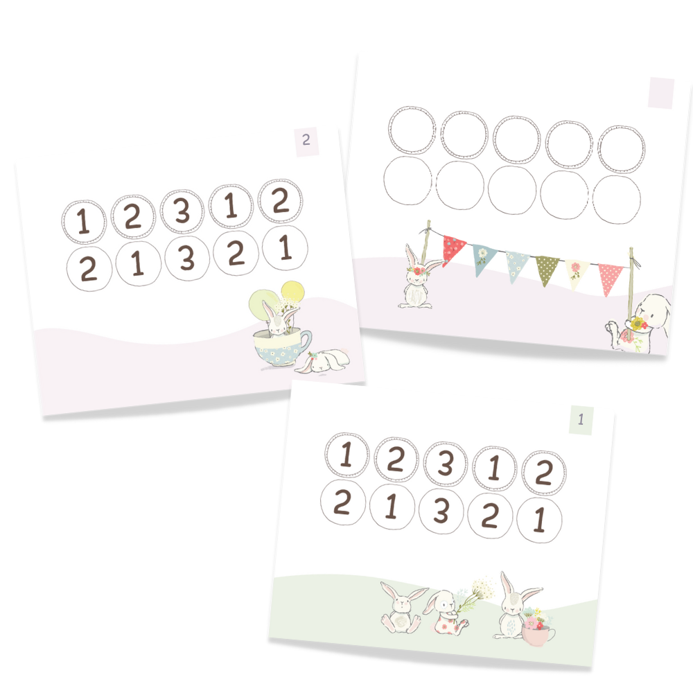 Bunny Finger Number Flashcards