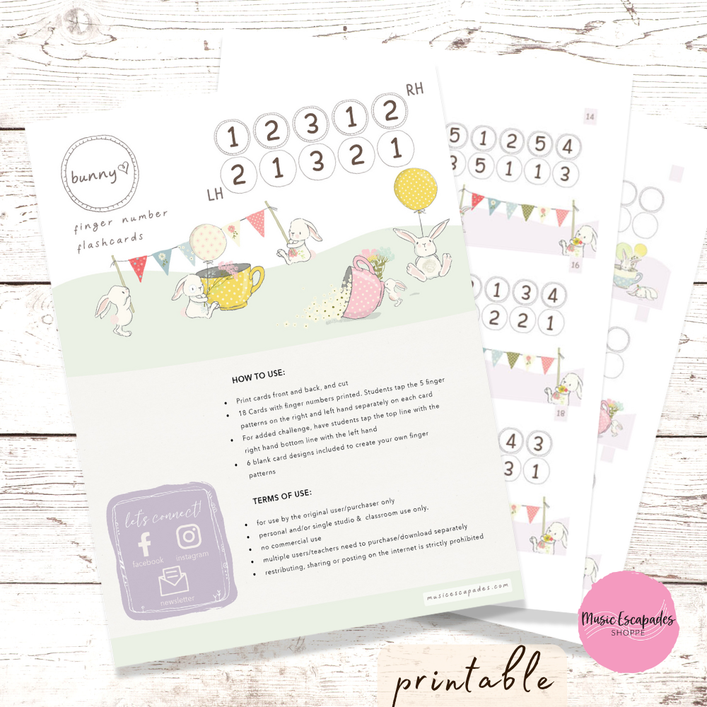 Bunny Finger Number Flashcards