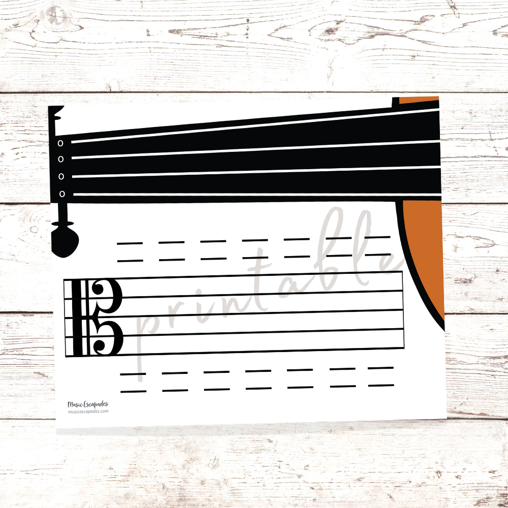 Printable Violin/Viola/Cello Fingerboard and Staff