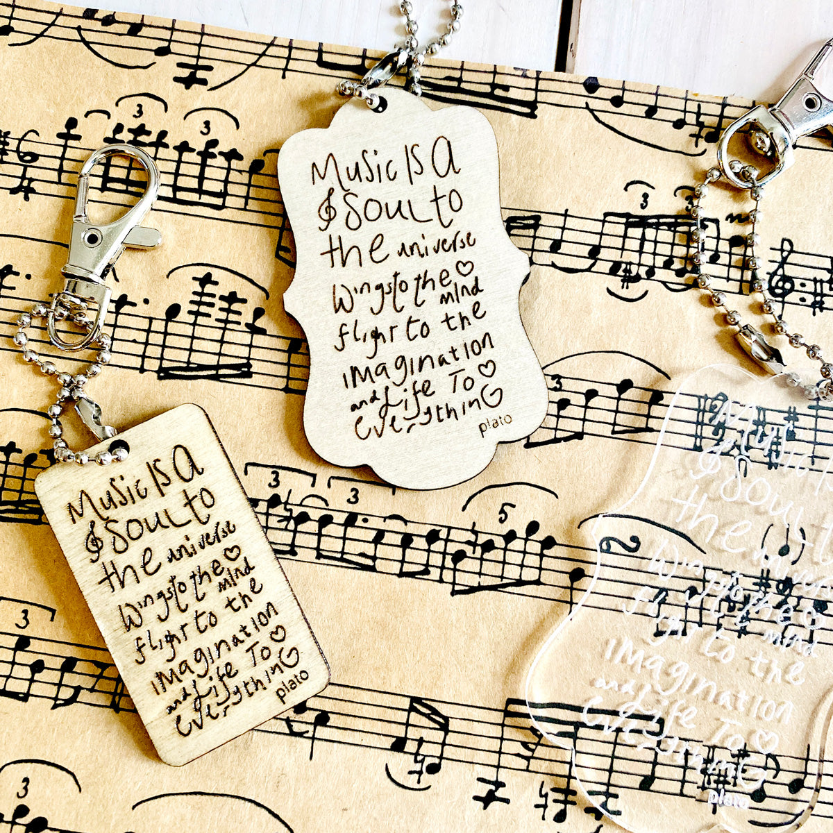 Music Is A Soul To The Universe Keychain